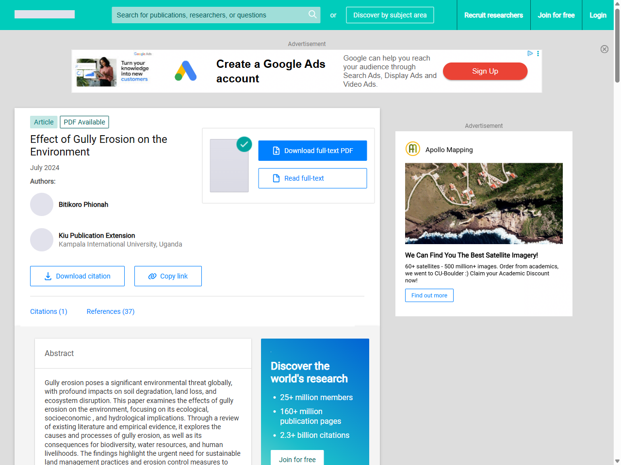Preview of Effect of Gully Erosion on the Environment - ResearchGate, accessed May 11, 2025