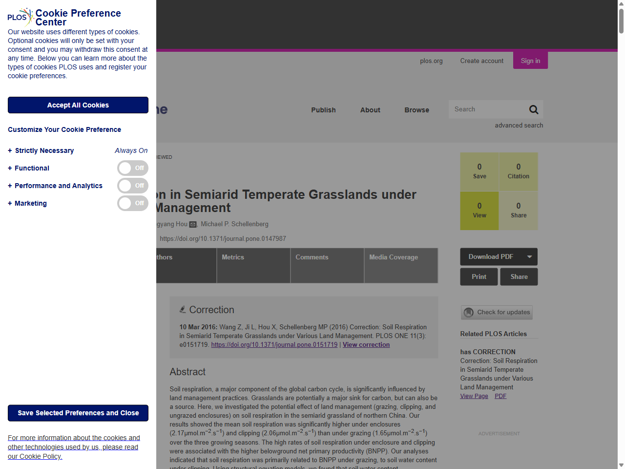 Preview of Soil Respiration in Semiarid Temperate Grasslands under Various Land Management | PLOS One - Research journals, accessed August 12, 2025, 