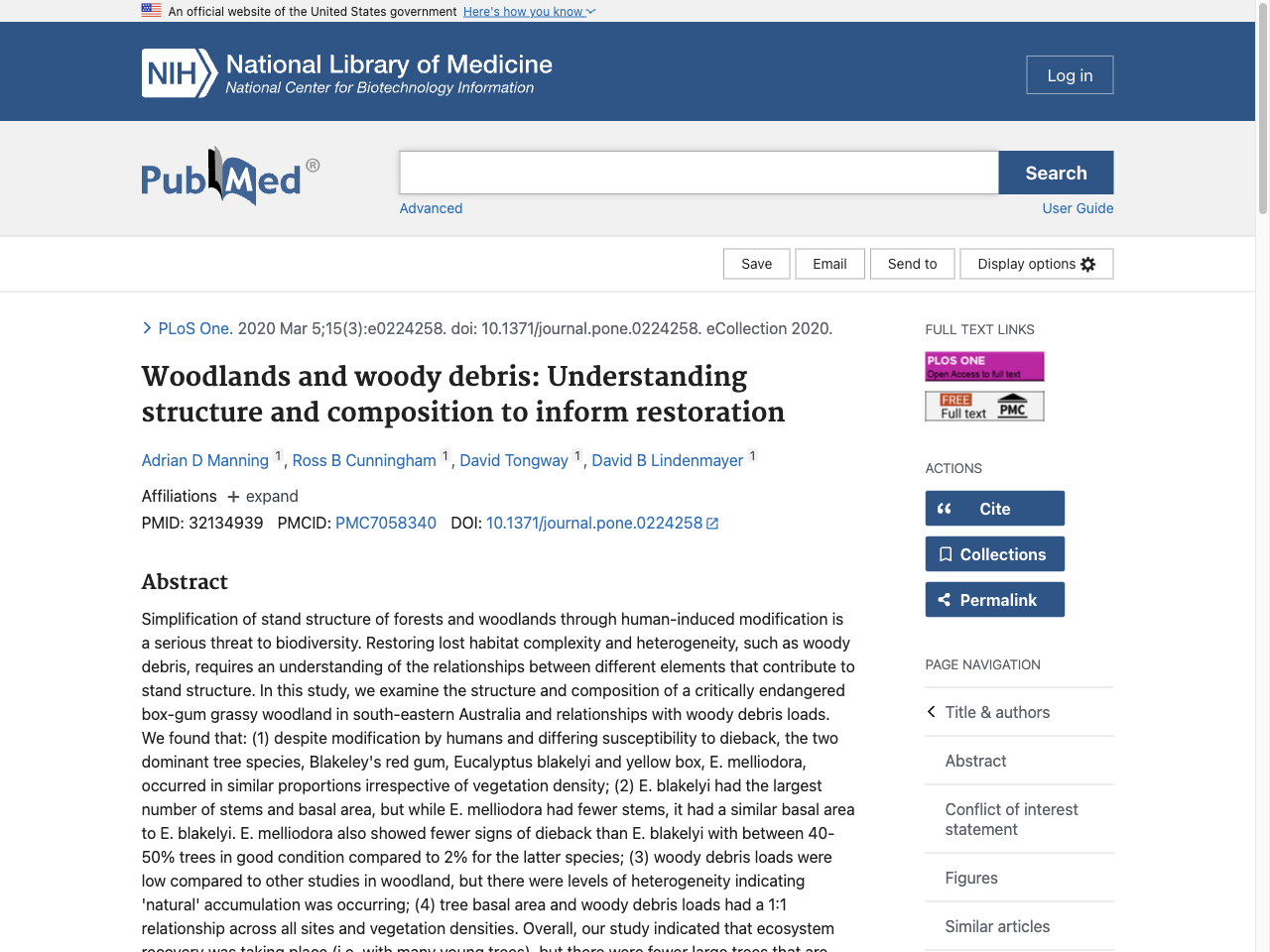 Preview of Woodlands and woody debris: Understanding structure and composition to inform restoration - PubMed, accessed July 12, 2025,