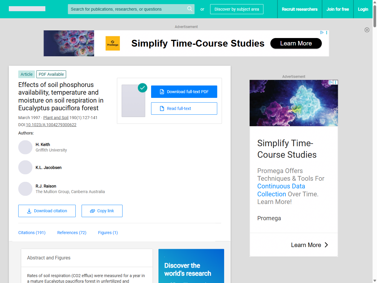 Preview of Effects of soil phosphorus availability on soil respiration in Eucalyptus pauciflora forest