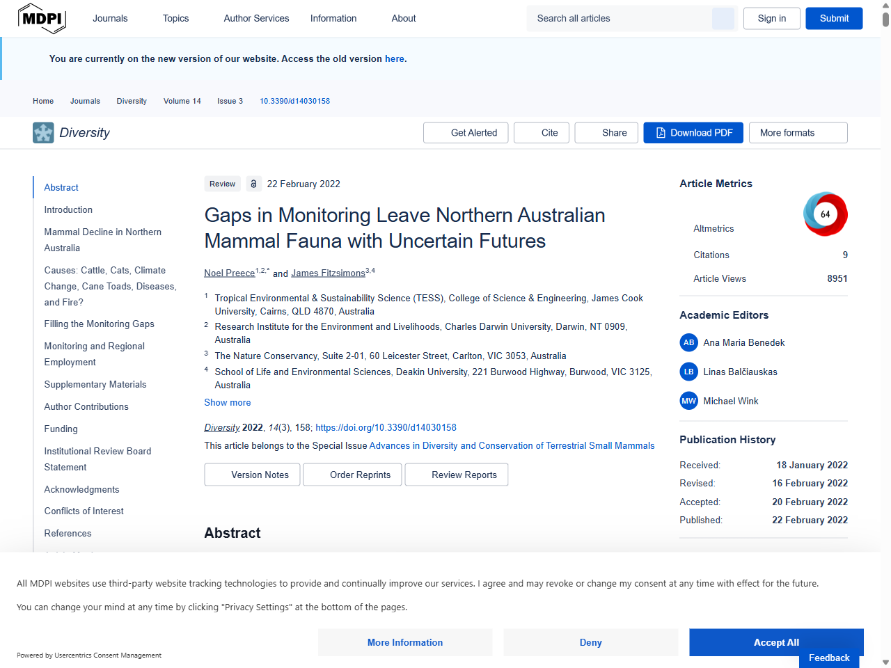 Preview of Gaps in Monitoring Leave Northern Australian Mammal Fauna with Uncertain Futures, accessed August 12, 2025, 
