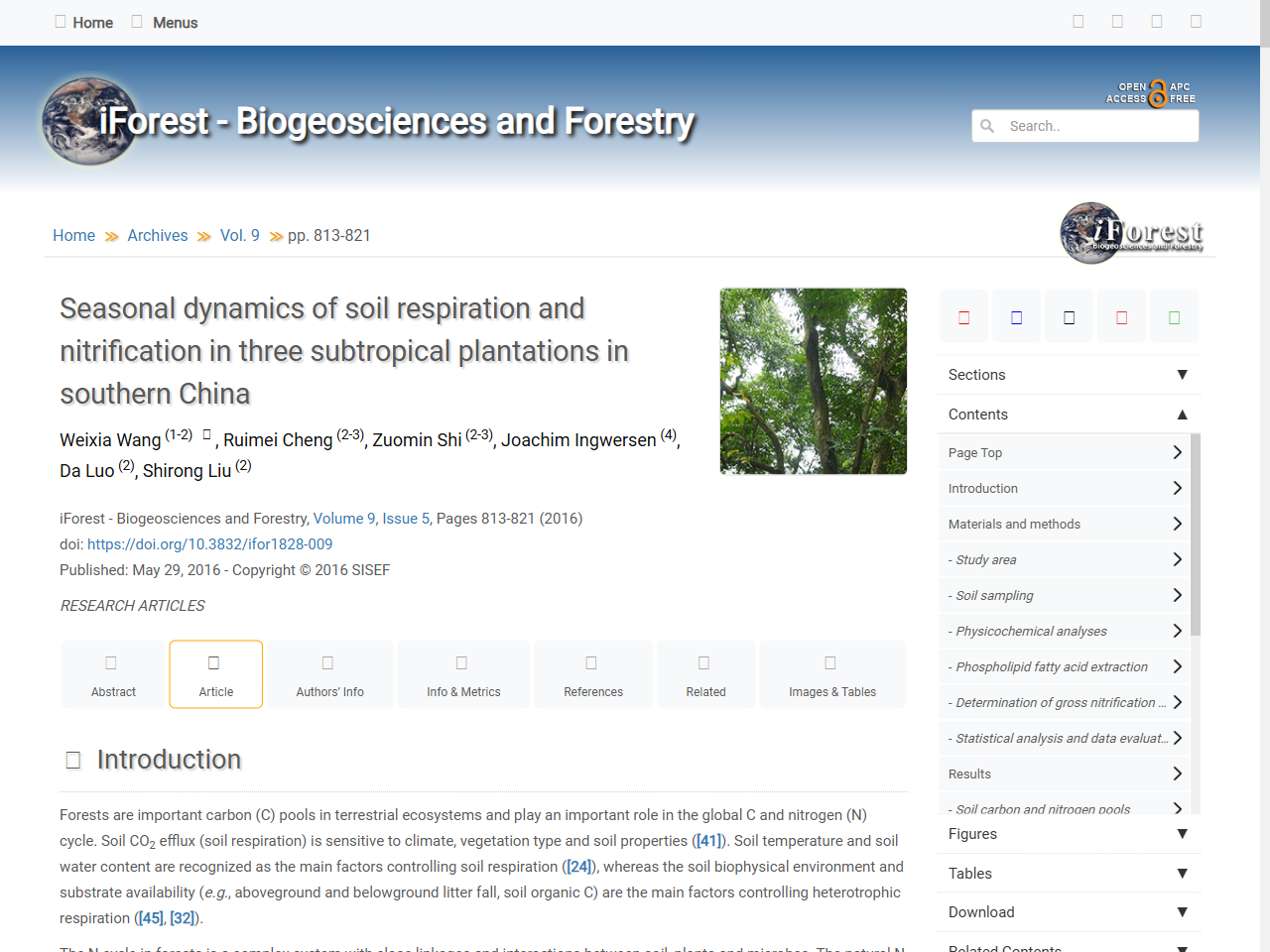 Preview of Seasonal dynamics of soil respiration and nitrification in three subtropical plantations in southern China - iForest - Biogeosciences and Forestry, accessed May 10, 2026