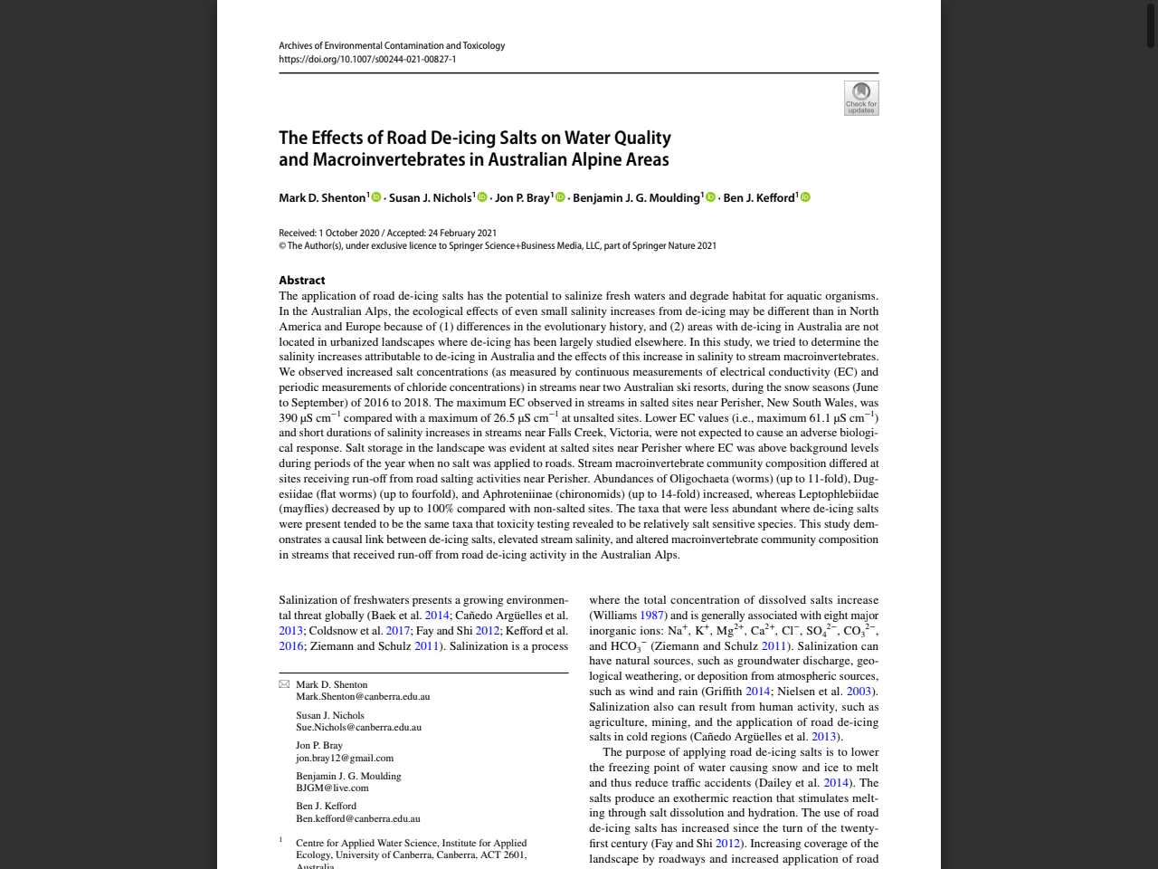 Preview of The Effects of Road De-icing Salts on Water Quality and ..., accessed August 17, 2025,