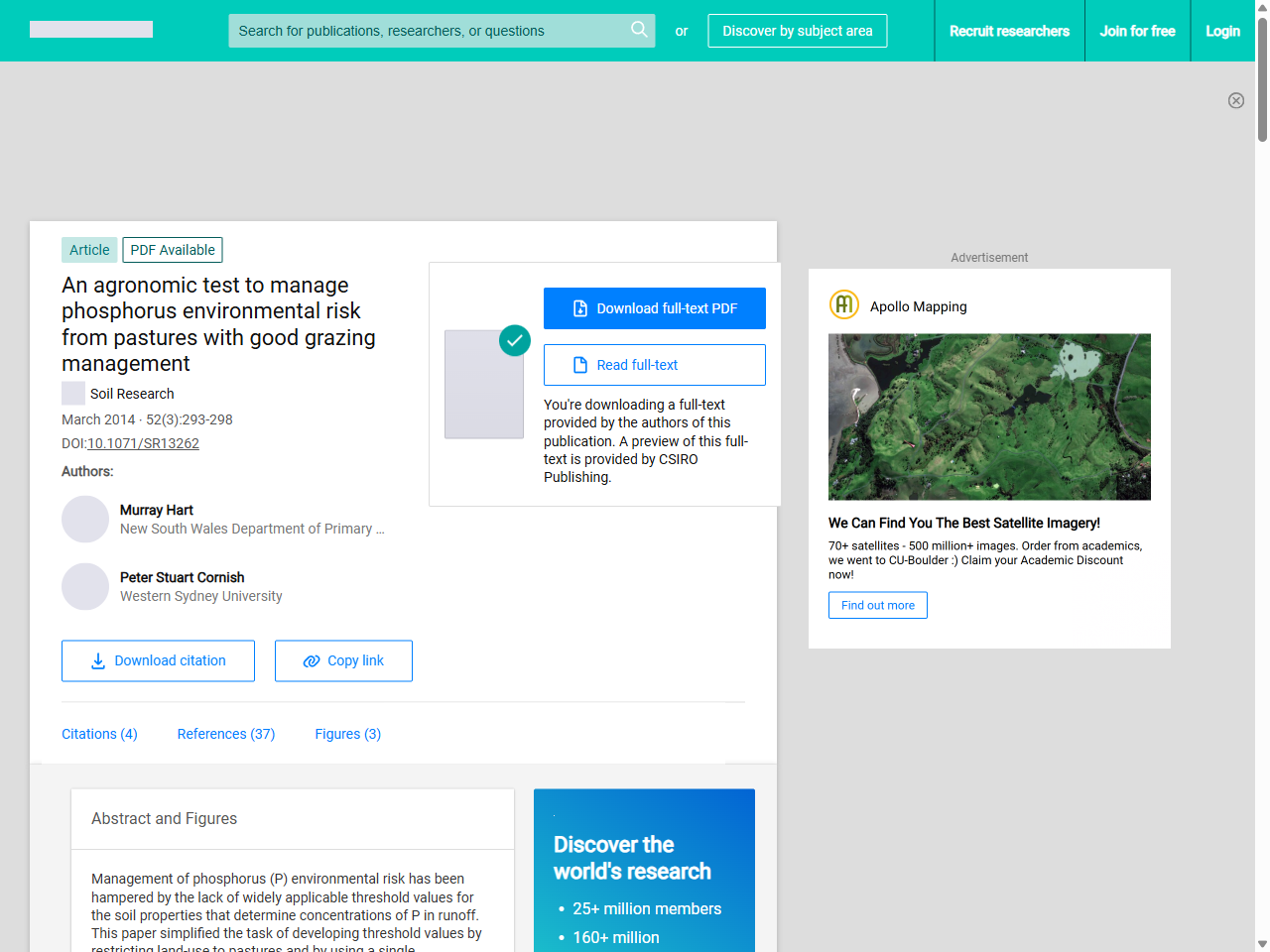 Preview of An agronomic test to manage phosphorus environmental risk from pastures with good grazing management - ResearchGate