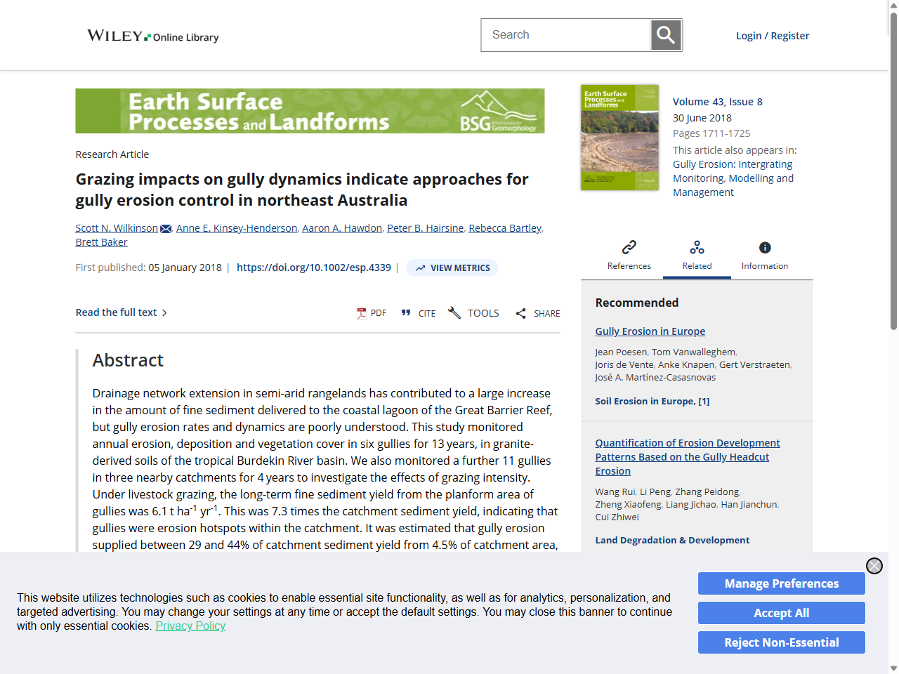 Preview of Gully mapping and drivers in the grazing lands of the Burdekin catchment (Shellberg et al. 2016)