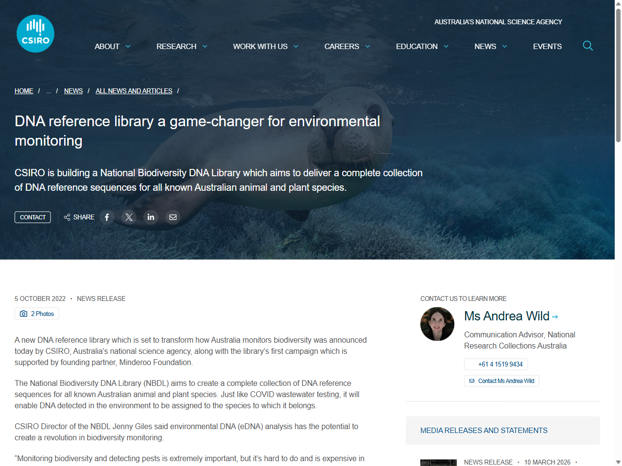 Preview of DNA reference library a game-changer for environmental monitoring - CSIRO, accessed August 10, 2025