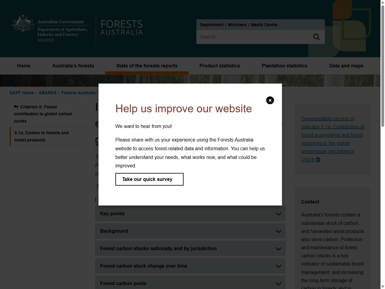 Preview of ABARES (2025). Indicator 4.1b: Management of the risk of soil erosion in forests. Australia's State of the Forests Report.