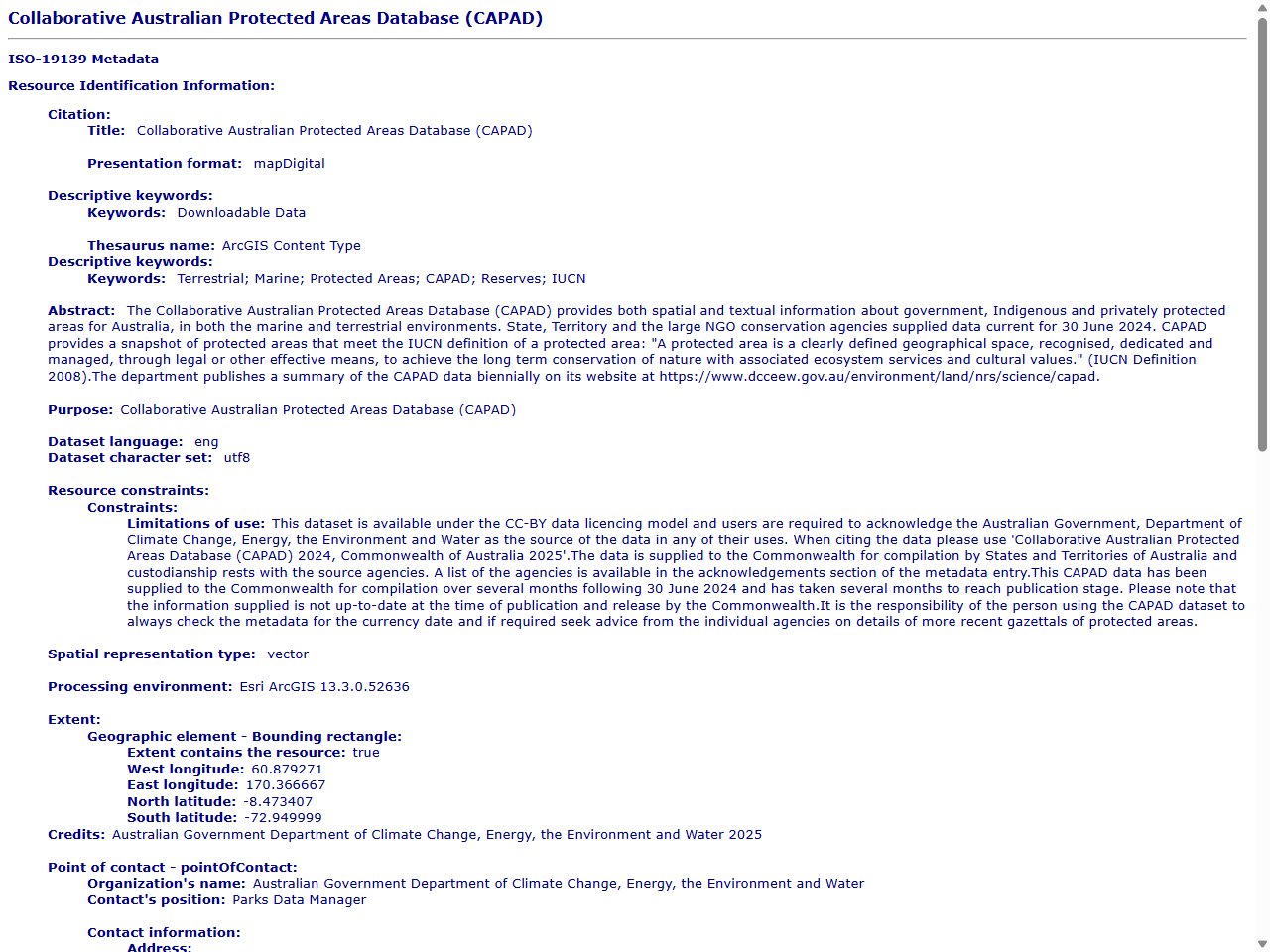 Preview of Collaborative Australian Protected Areas Database (CAPAD) - DCCEEW, accessed July 16, 2025,
