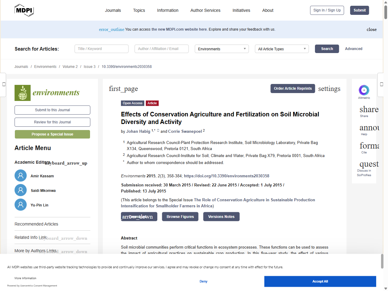 Preview of Effects of Conservation Agriculture and Fertilization on Soil Microbial Diversity and Activity, accessed July 18, 2025