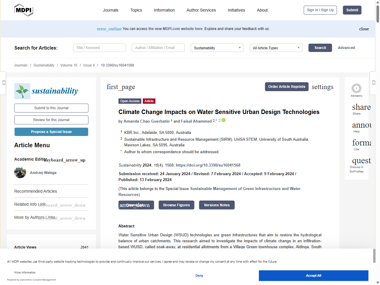 Preview of Climate Change Impacts on Water Sensitive Urban Design Technologies - MDPI, accessed July 21, 2025