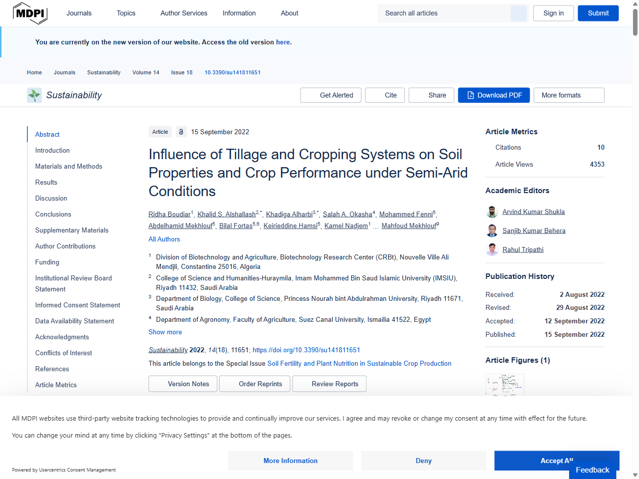 Preview of Influence of Tillage and Cropping Systems on Soil Properties and Crop Performance under Semi-Arid Conditions - MDPI