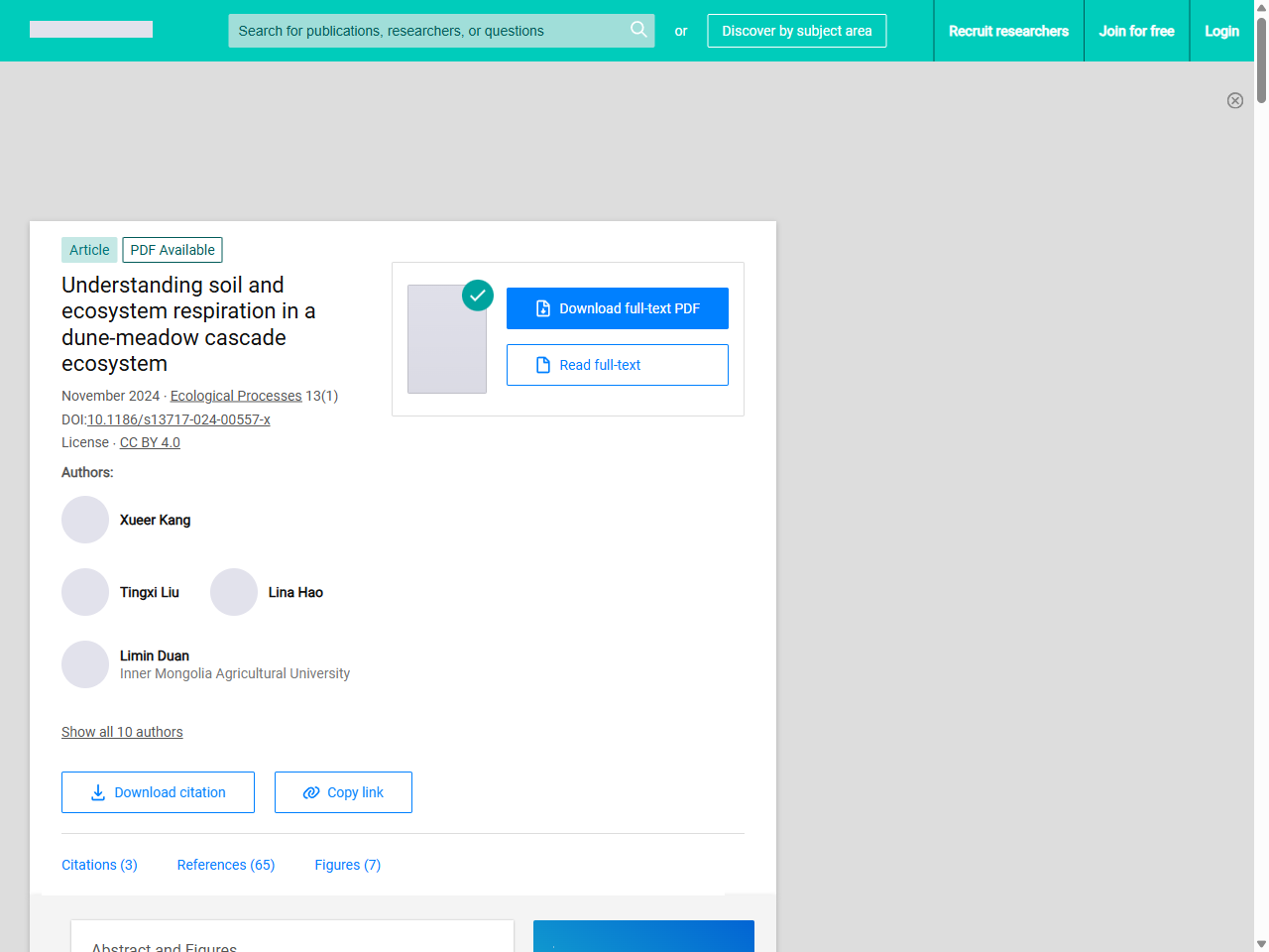 Preview of (PDF) Understanding soil and ecosystem respiration in a dune-meadow cascade ecosystem, accessed July 15, 2025,