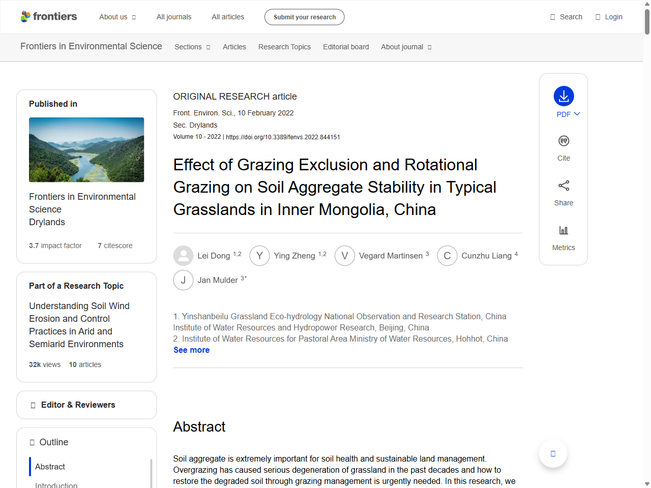 Preview of Effect of Grazing Exclusion and Rotational Grazing on Soil Aggregate Stability in Typical Grasslands in Inner Mongolia, China - Frontiers, accessed May 12, 2025