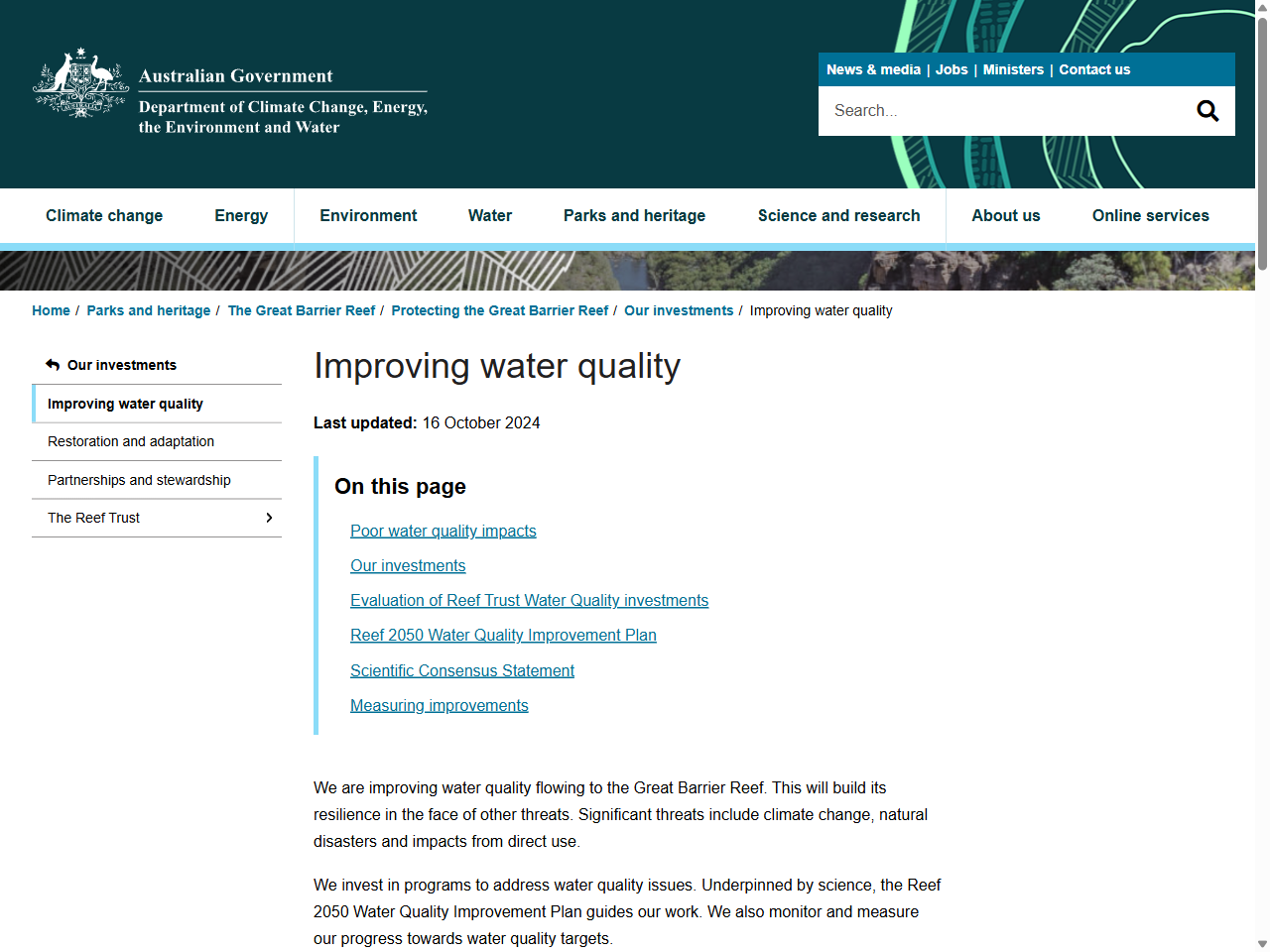 Preview of Improving water quality - DCCEEW, accessed August 2, 2025,