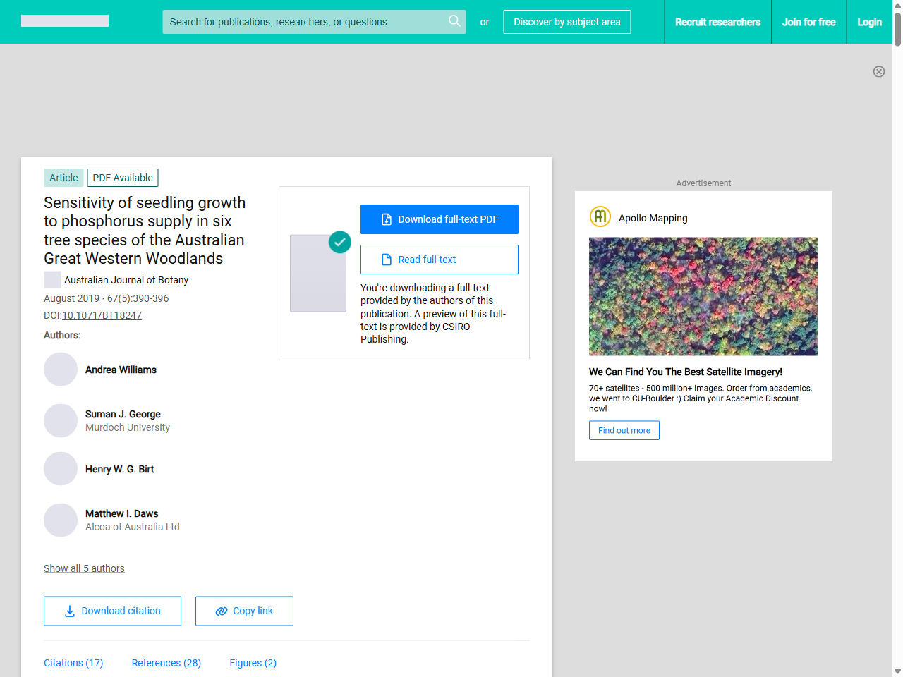 Preview of Sensitivity of seedling growth to phosphorus supply in six tree species of the Australian Great Western Woodlands - ResearchGate, accessed August 11, 2025
