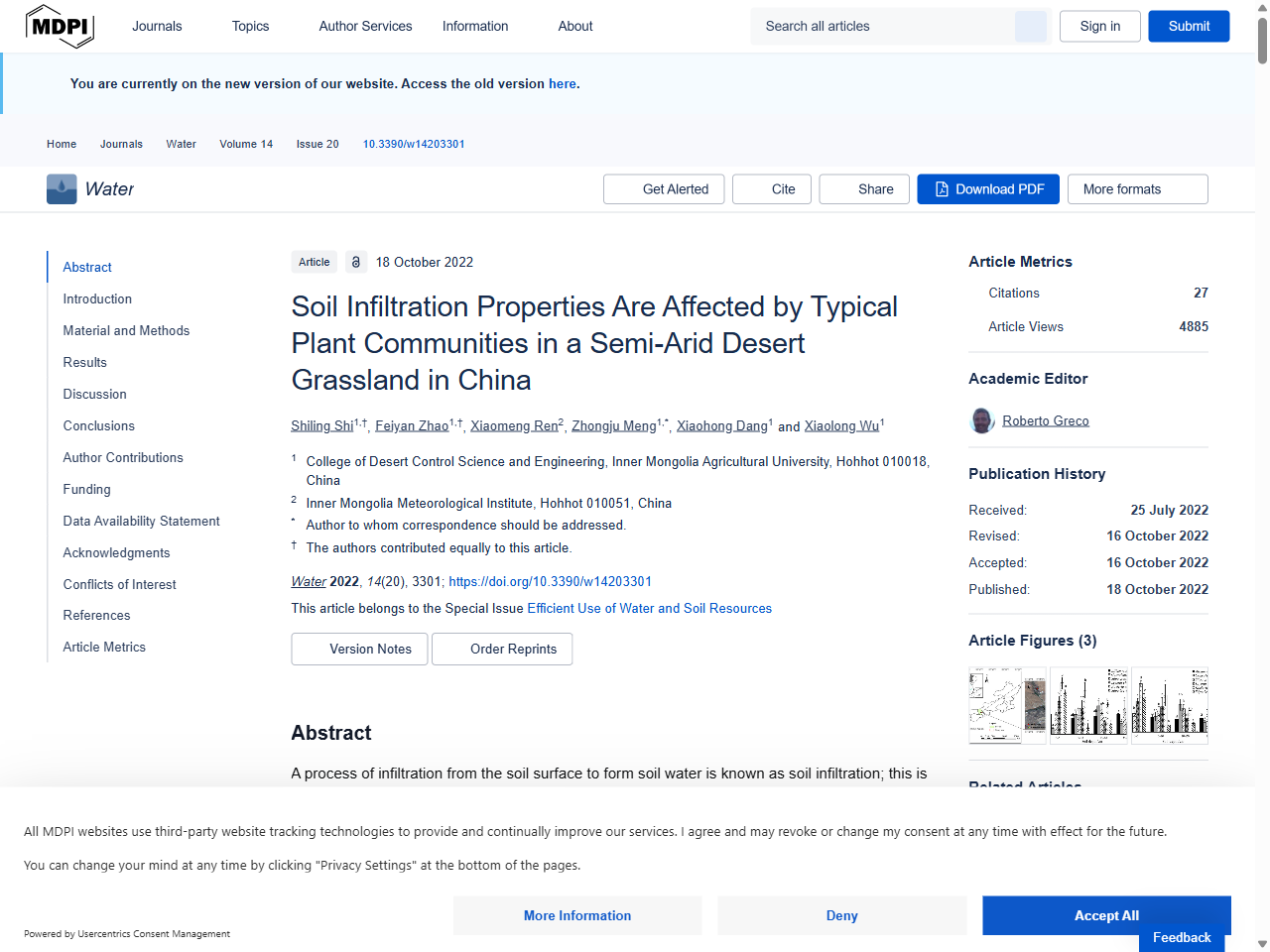 Preview of Soil Infiltration Properties Are Affected by Typical Plant Communities in a Semi-Arid Desert Grassland in China - MDPI