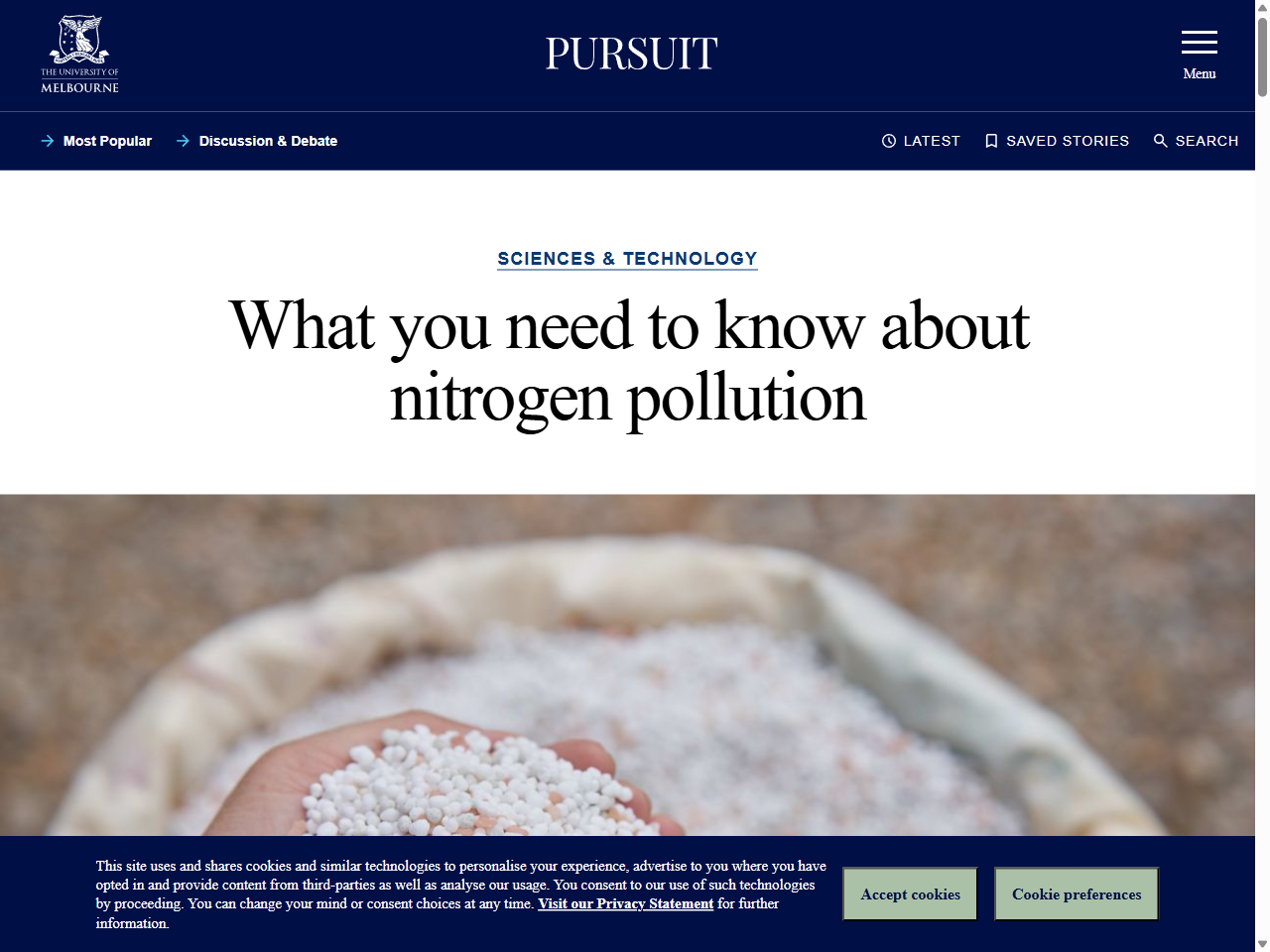 Preview of What you need to know about nitrogen pollution | Pursuit by the University of Melbourne, accessed July 19, 2025,