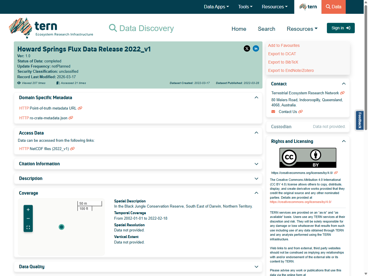 Preview of Land Ecosystem Atmosphere Program (LEAP) - Howard Springs OzFlux Flux Tower Site - Resources - The University of Western Australia, accessed May 16, 2025