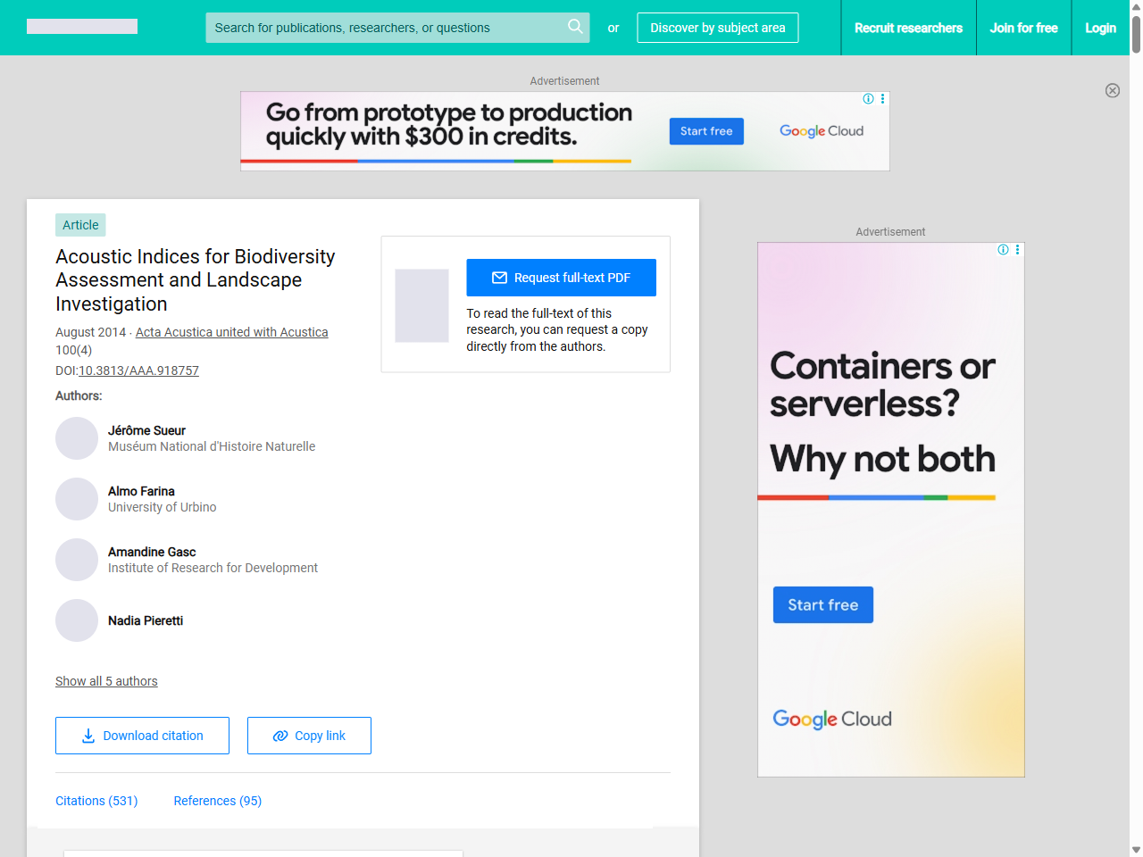 Preview of Acoustic Indices for Biodiversity Assessment and Landscape Investigation | Request PDF