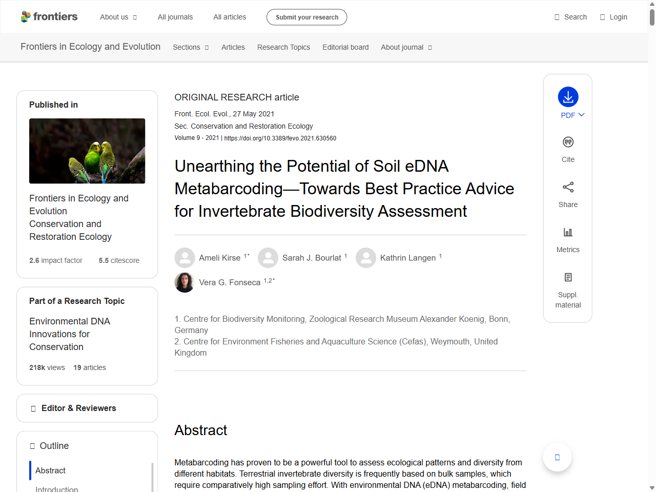 Preview of Unearthing the Potential of Soil eDNA Metabarcoding—Towards Best Practice Advice for Invertebrate Biodiversity Assessment - Frontiers