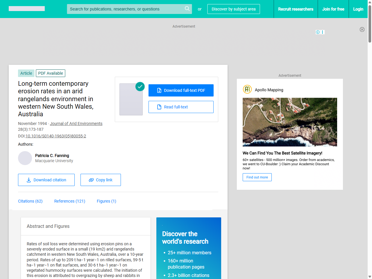 Preview of Long-term contemporary erosion rates in an arid rangelands environment in western New South Wales, Australia - ResearchGate, accessed July 20, 2025